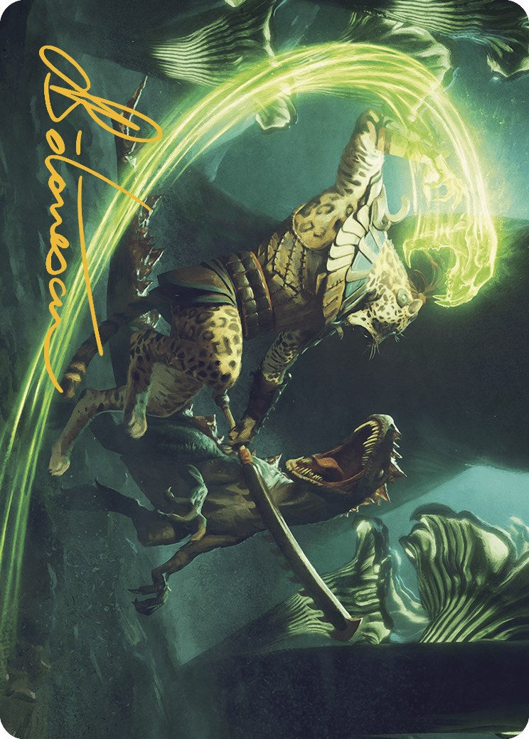 Contest of Claws Art Card (Gold-Stamped Signature) [The Lost Caverns of Ixalan Art Series] | Jomio and Rueliete's Cards and Comics