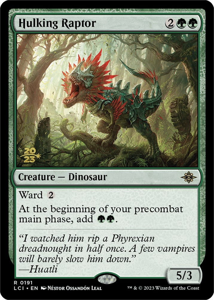 Hulking Raptor [The Lost Caverns of Ixalan Prerelease Cards] | Jomio and Rueliete's Cards and Comics