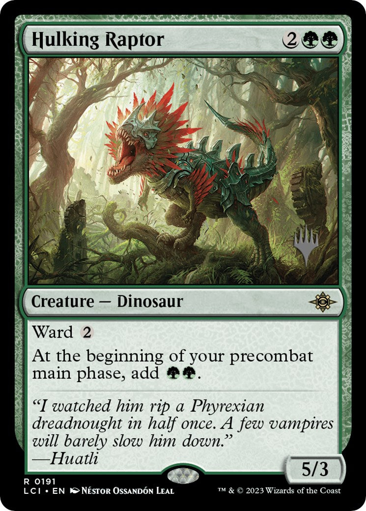 Hulking Raptor (Promo Pack) [The Lost Caverns of Ixalan Promos] | Jomio and Rueliete's Cards and Comics