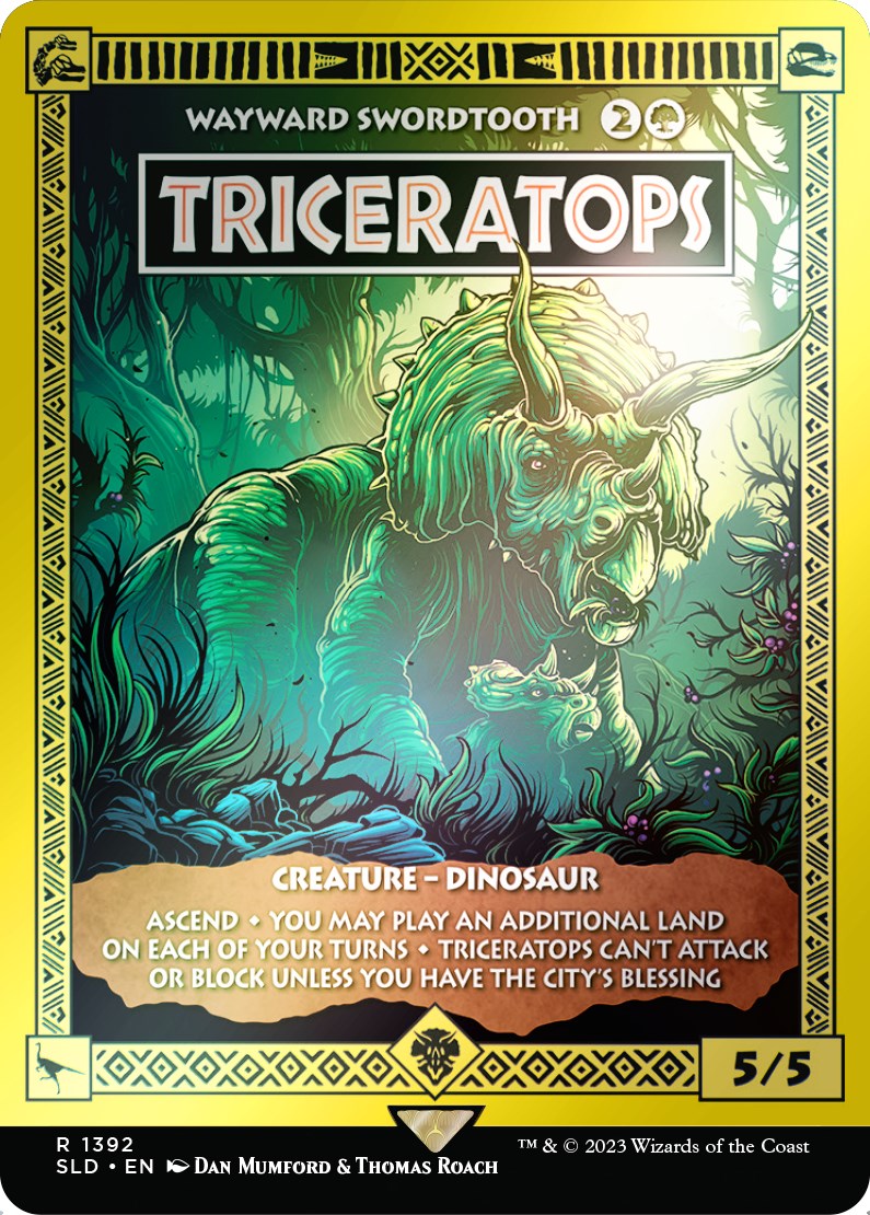 Triceratops - Wayward Swordtooth (Rainbow Foil) [Secret Lair Drop Series] | Jomio and Rueliete's Cards and Comics