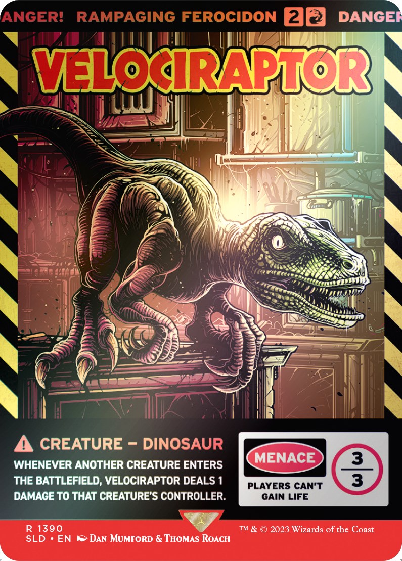 Velociraptor - Rampaging Ferocidon (Rainbow Foil) [Secret Lair Drop Series] | Jomio and Rueliete's Cards and Comics