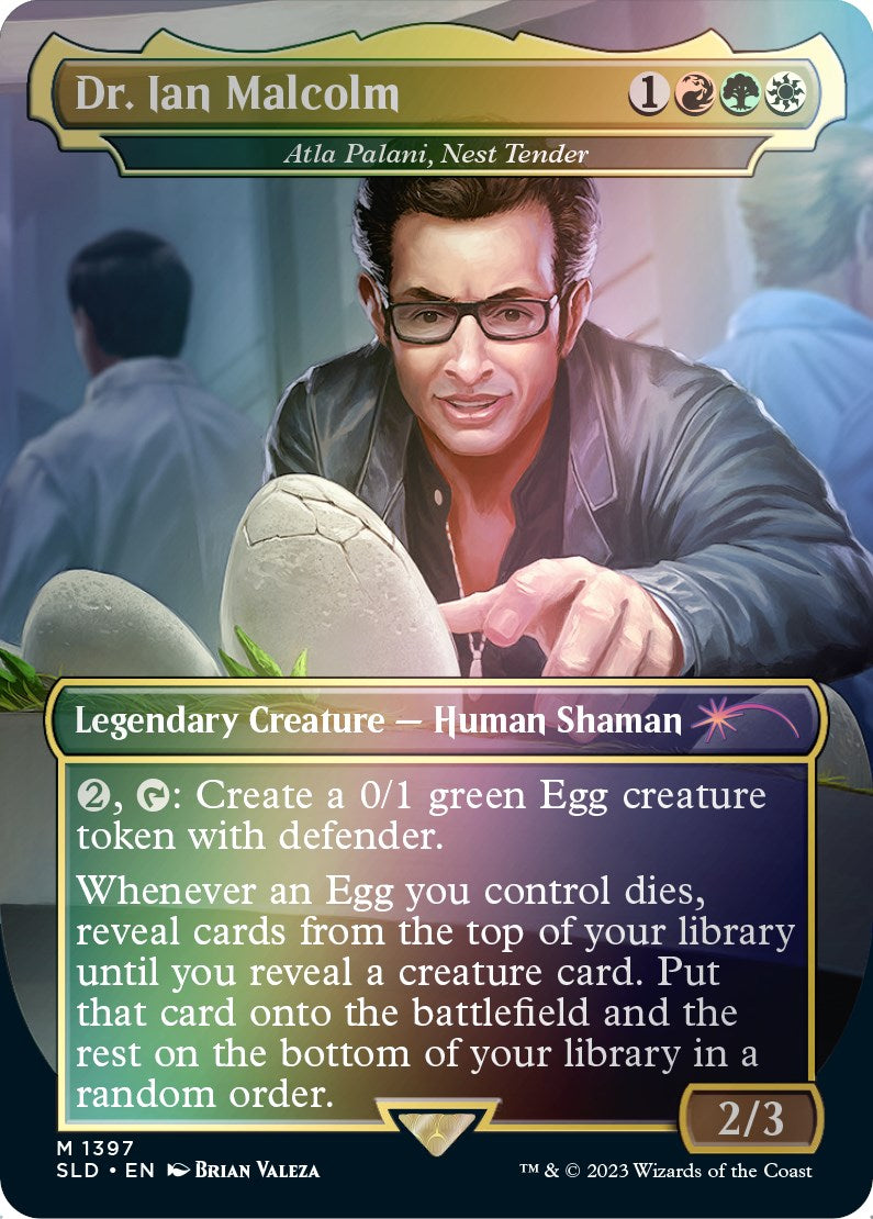 Dr. Ian Malcolm - Atla Palani, Nest Tender (Rainbow Foil) [Secret Lair Drop Series] | Jomio and Rueliete's Cards and Comics