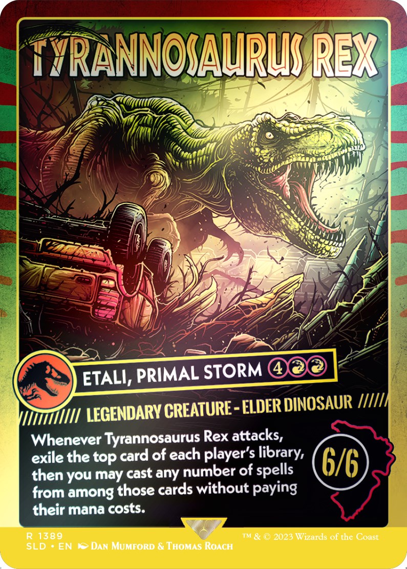 Tyrannosaurus Rex - Etali, Primal Storm (Rainbow Foil) [Secret Lair Drop Series] | Jomio and Rueliete's Cards and Comics
