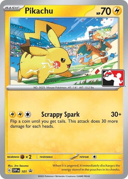 Pikachu (101) (Play Pokemon Promo) [League & Championship Cards] | Jomio and Rueliete's Cards and Comics