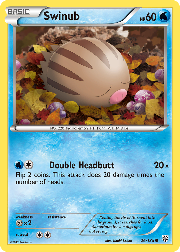 Swinub (26/135) [Black & White: Plasma Storm] | Jomio and Rueliete's Cards and Comics