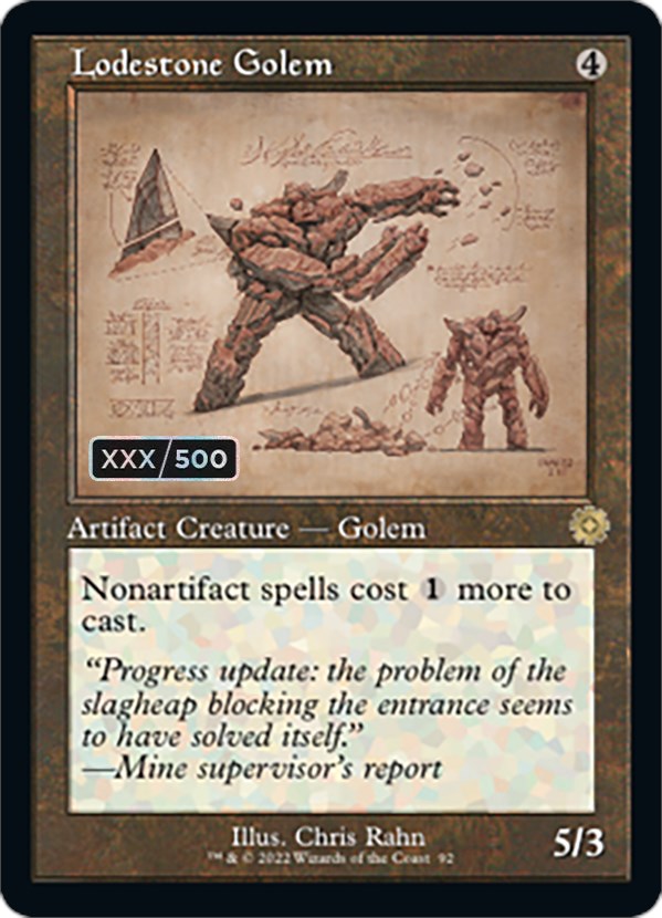 Lodestone Golem (Retro Schematic) (Serialized) [The Brothers' War Retro Artifacts] | Jomio and Rueliete's Cards and Comics