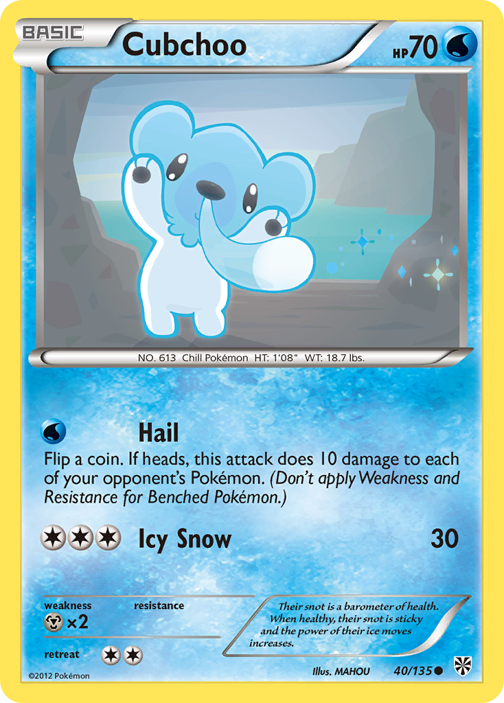 Cubchoo (40/135) [Black & White: Plasma Storm] | Jomio and Rueliete's Cards and Comics