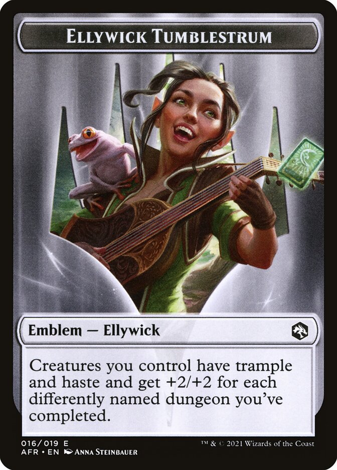Dog Illusion // Ellywick Tumblestrum Emblem Double-Sided Token [Dungeons & Dragons: Adventures in the Forgotten Realms Tokens] | Jomio and Rueliete's Cards and Comics