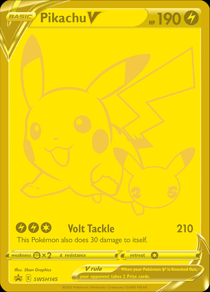 Pikachu V (SWSH145) (Celebrations) [Sword & Shield: Black Star Promos] | Jomio and Rueliete's Cards and Comics