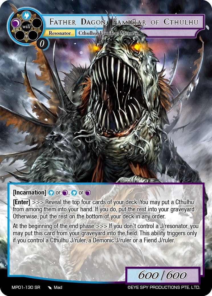 Father Dagon, Familiar of Cthulhu (MP01-130 SR) [Masterpiece "Pilgrim-Memories"] | Jomio and Rueliete's Cards and Comics
