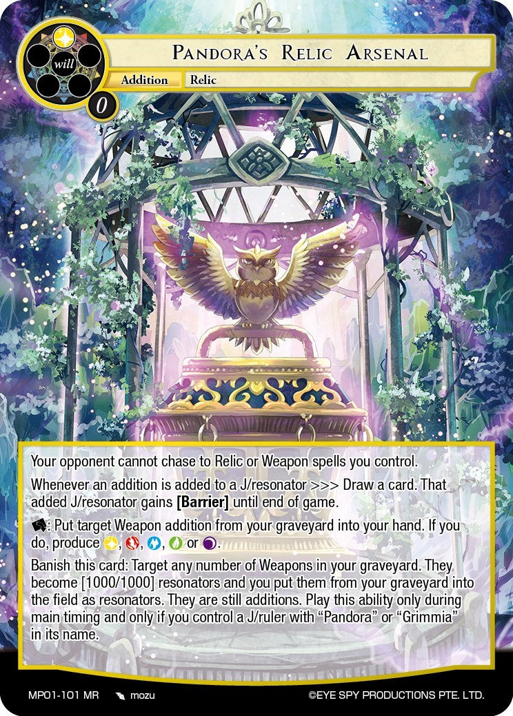 Pandora's Relic Arsenal (MP01-101 MR) [Masterpiece "Pilgrim-Memories"] | Jomio and Rueliete's Cards and Comics