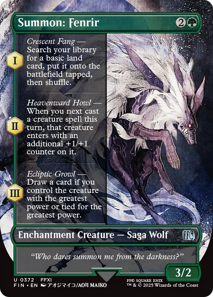 Summon: Fenrir (Borderless) [FINAL FANTASY] | Jomio and Rueliete's Cards and Comics