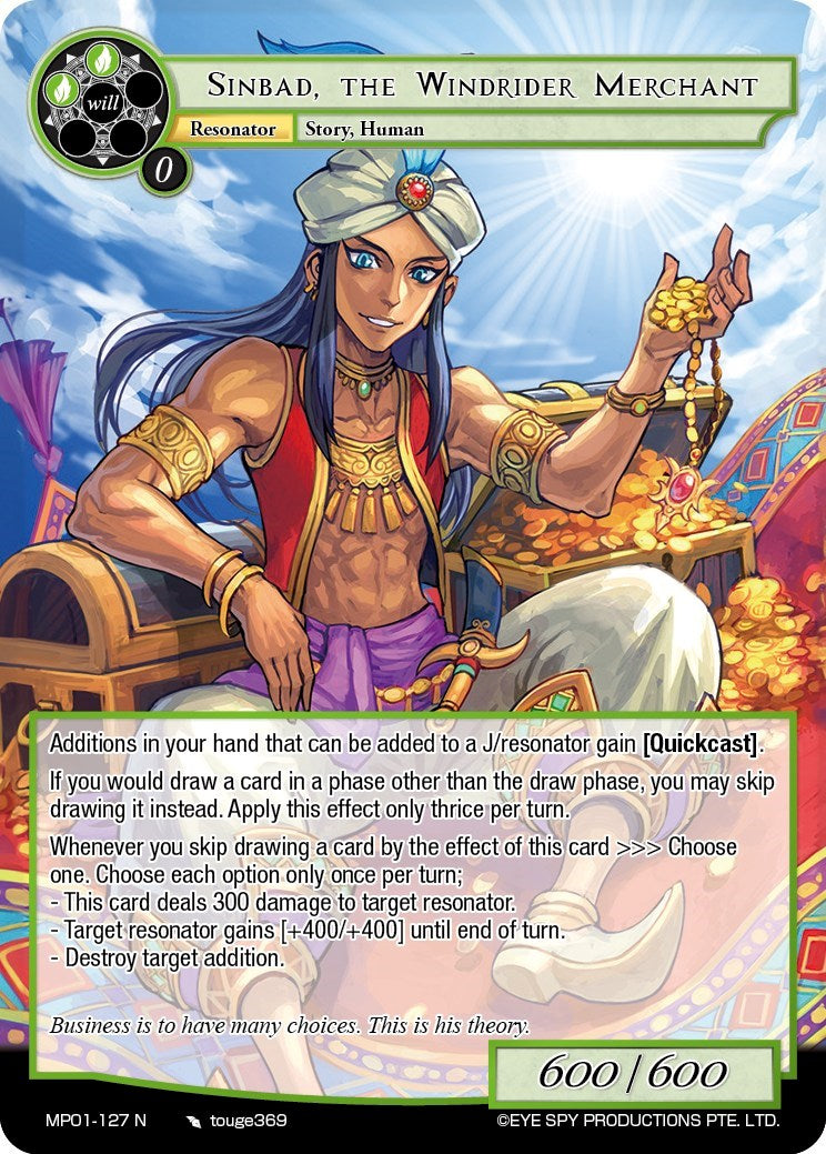 Sinbad, the Windrider Merchant (MP01-127 N) [Masterpiece "Pilgrim-Memories"] | Jomio and Rueliete's Cards and Comics