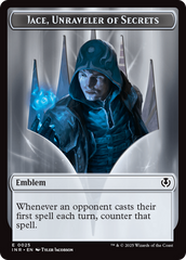 Human Wizard // Emblem - Jace, Unraveler of Secrets Double-Sided Token [Innistrad Remastered Tokens] | Jomio and Rueliete's Cards and Comics