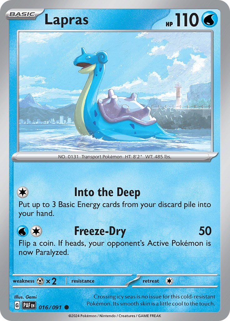Lapras (016/091) [Scarlet & Violet: Paldean Fates] | Jomio and Rueliete's Cards and Comics