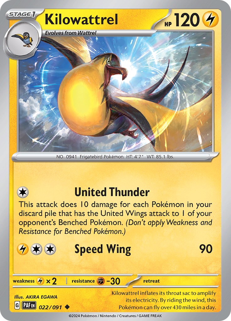 Kilowattrel (022/091) [Scarlet & Violet: Paldean Fates] | Jomio and Rueliete's Cards and Comics