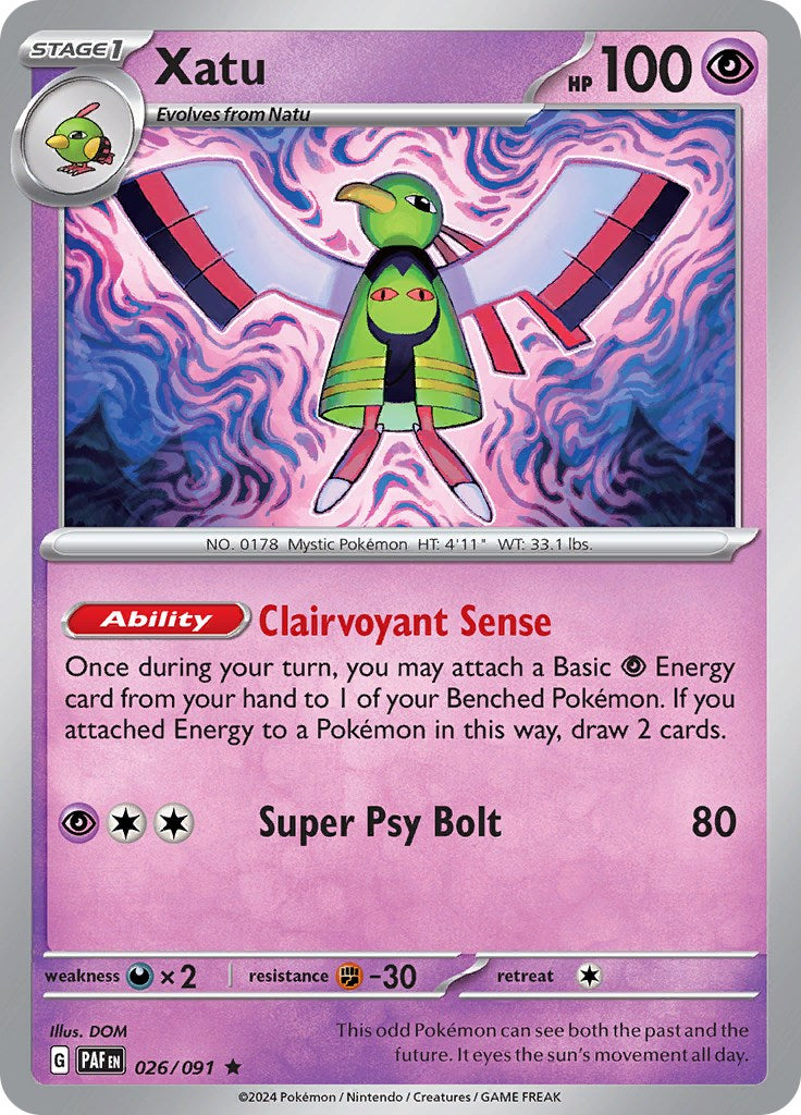 Xatu (026/091) [Scarlet & Violet: Paldean Fates] | Jomio and Rueliete's Cards and Comics