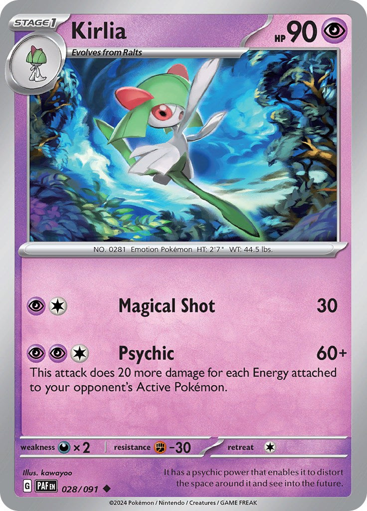 Kirlia (028/091) [Scarlet & Violet: Paldean Fates] | Jomio and Rueliete's Cards and Comics
