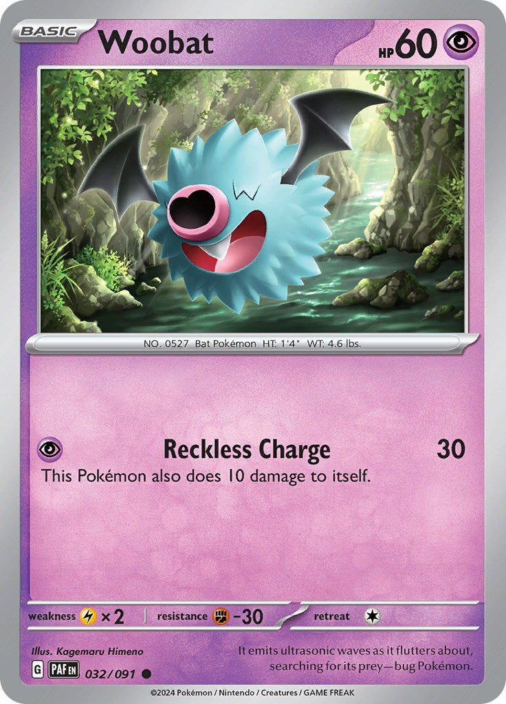 Woobat (032/091) [Scarlet & Violet: Paldean Fates] | Jomio and Rueliete's Cards and Comics
