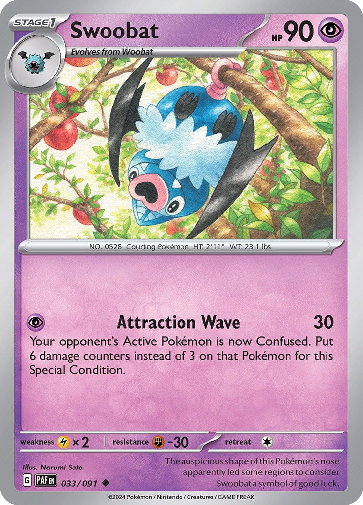 Swoobat (033/091) [Scarlet & Violet: Paldean Fates] | Jomio and Rueliete's Cards and Comics