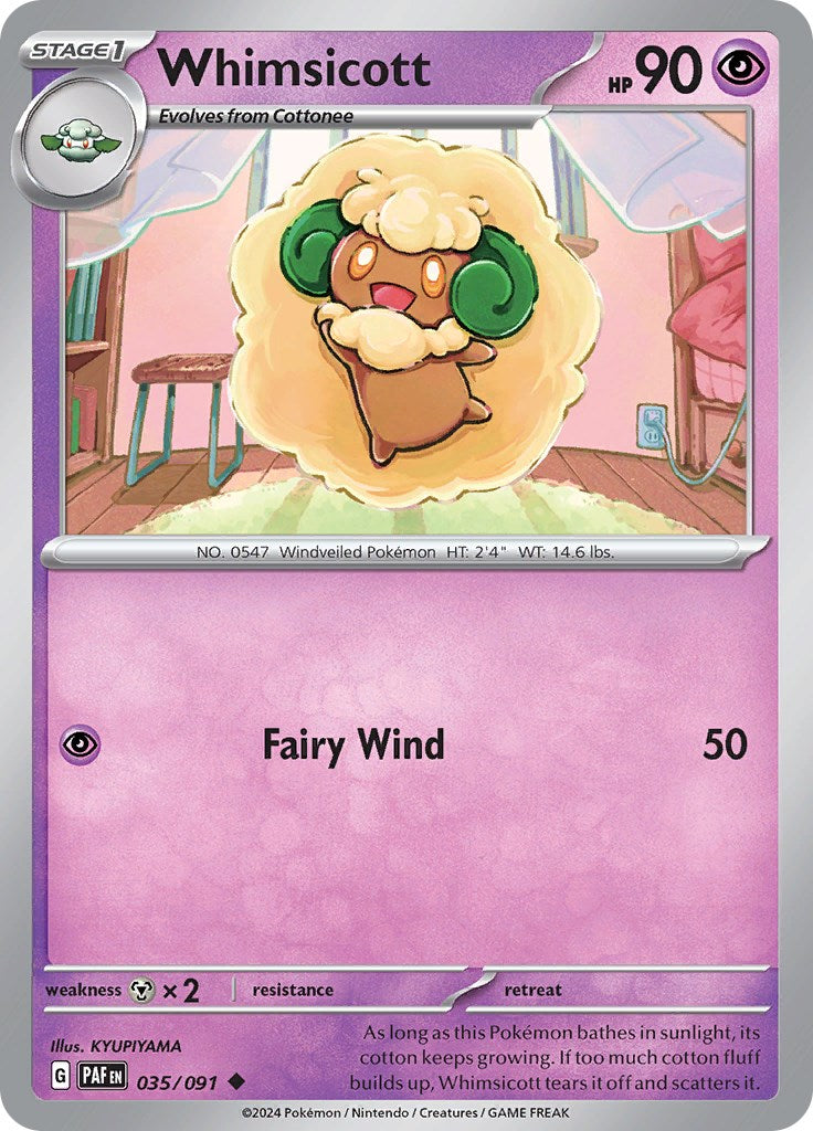 Whimsicott (035/091) [Scarlet & Violet: Paldean Fates] | Jomio and Rueliete's Cards and Comics