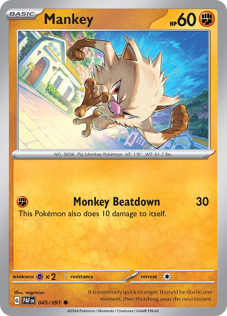Mankey (045/091) [Scarlet & Violet: Paldean Fates] | Jomio and Rueliete's Cards and Comics