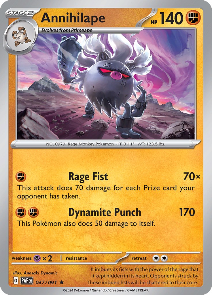 Annihilape (047/091) [Scarlet & Violet: Paldean Fates] | Jomio and Rueliete's Cards and Comics