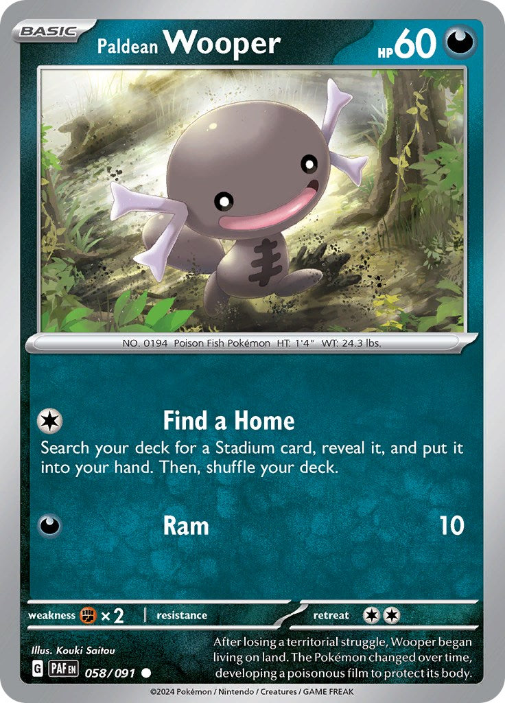 Paldean Wooper (058/091) [Scarlet & Violet: Paldean Fates] | Jomio and Rueliete's Cards and Comics
