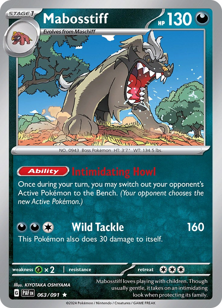 Mabosstiff (063/091) [Scarlet & Violet: Paldean Fates] | Jomio and Rueliete's Cards and Comics