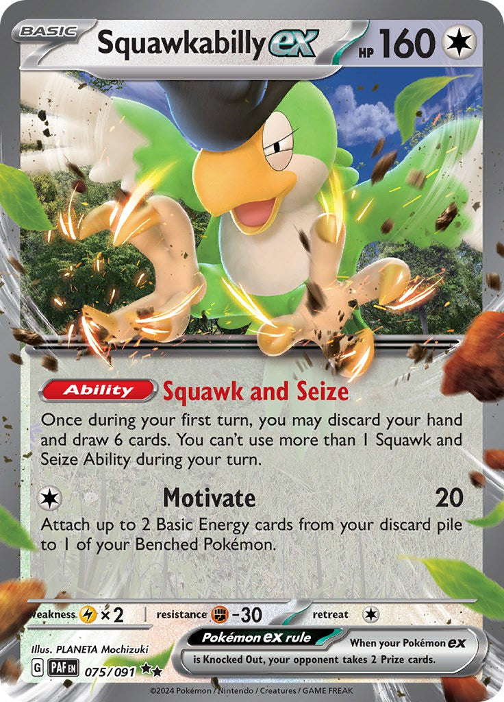 Squawkabilly ex (075/091) [Scarlet & Violet: Paldean Fates] | Jomio and Rueliete's Cards and Comics