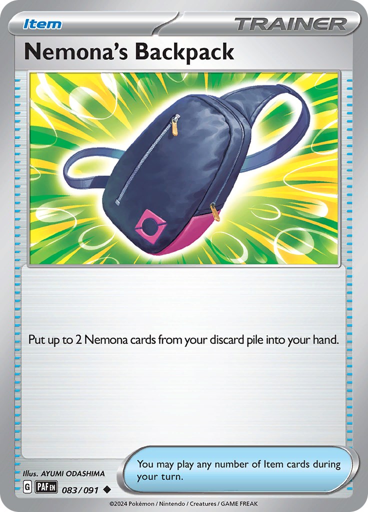 Nemona's Backpack (083/091) [Scarlet & Violet: Paldean Fates] | Jomio and Rueliete's Cards and Comics