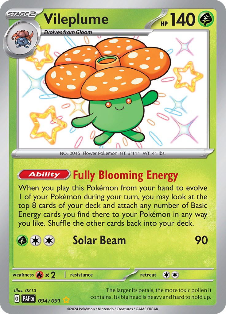 Vileplume (094/091) [Scarlet & Violet: Paldean Fates] | Jomio and Rueliete's Cards and Comics