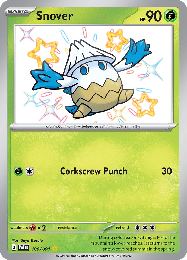 Snover (100/091) [Scarlet & Violet: Paldean Fates] | Jomio and Rueliete's Cards and Comics