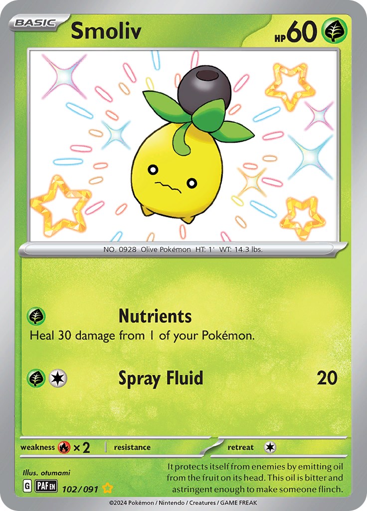 Smoliv (102/091) [Scarlet & Violet: Paldean Fates] | Jomio and Rueliete's Cards and Comics