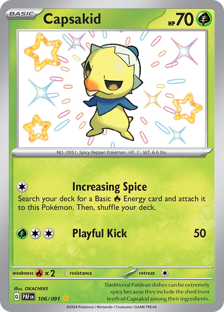 Capsakid (106/091) [Scarlet & Violet: Paldean Fates] | Jomio and Rueliete's Cards and Comics