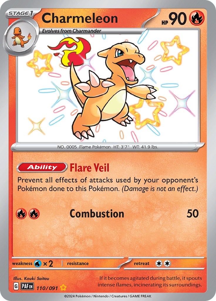 Charmeleon (110/091) [Scarlet & Violet: Paldean Fates] | Jomio and Rueliete's Cards and Comics