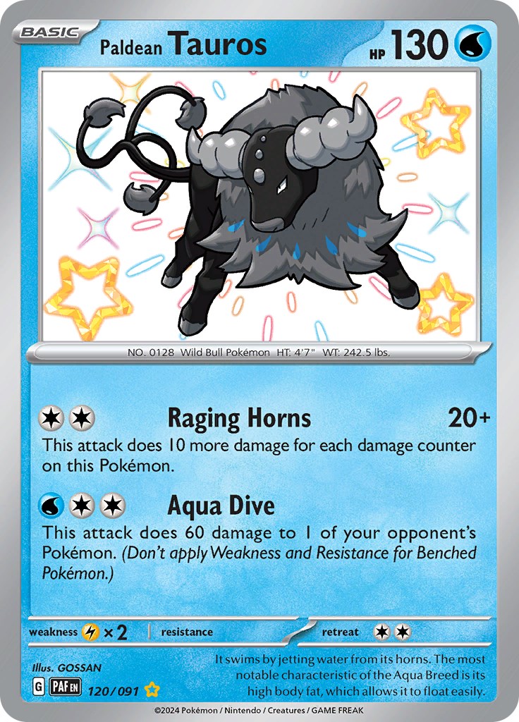 Paldean Tauros (120/091) [Scarlet & Violet: Paldean Fates] | Jomio and Rueliete's Cards and Comics