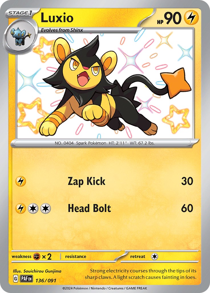 Luxio (136/091) [Scarlet & Violet: Paldean Fates] | Jomio and Rueliete's Cards and Comics