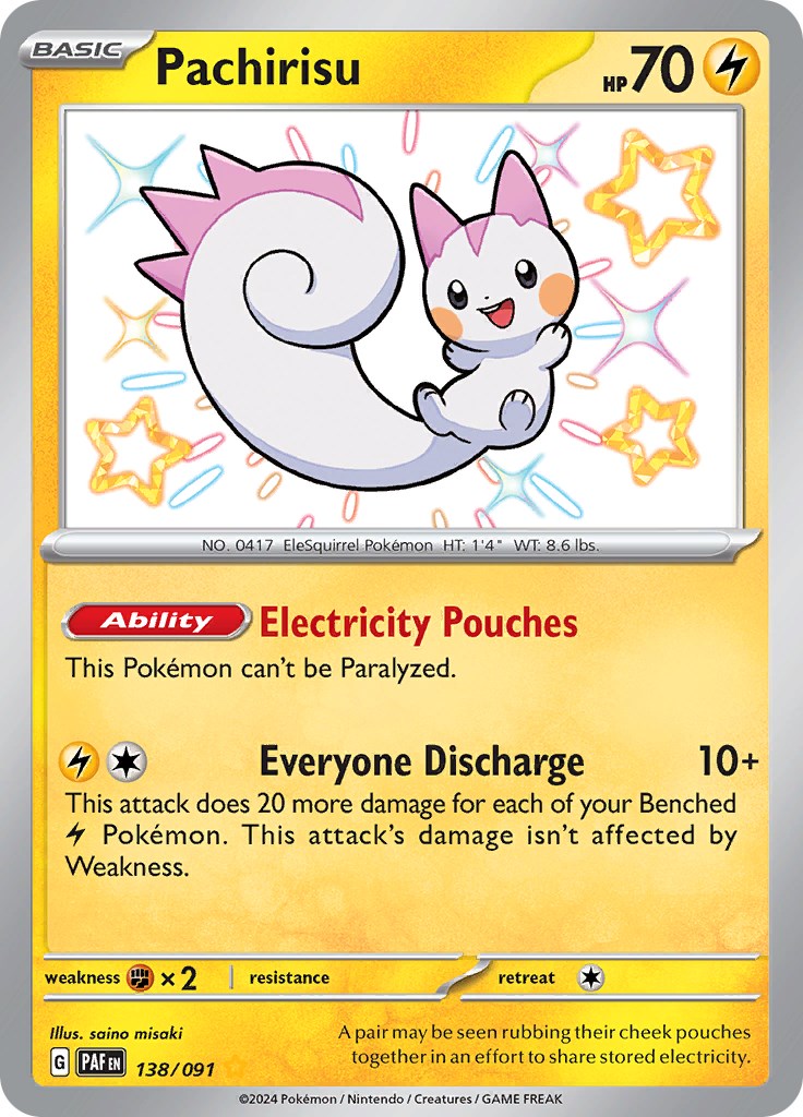Pachirisu (138/091) [Scarlet & Violet: Paldean Fates] | Jomio and Rueliete's Cards and Comics