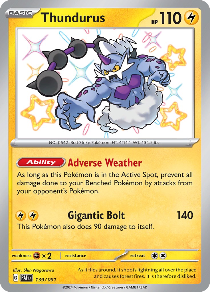 Thundurus (139/091) [Scarlet & Violet: Paldean Fates] | Jomio and Rueliete's Cards and Comics
