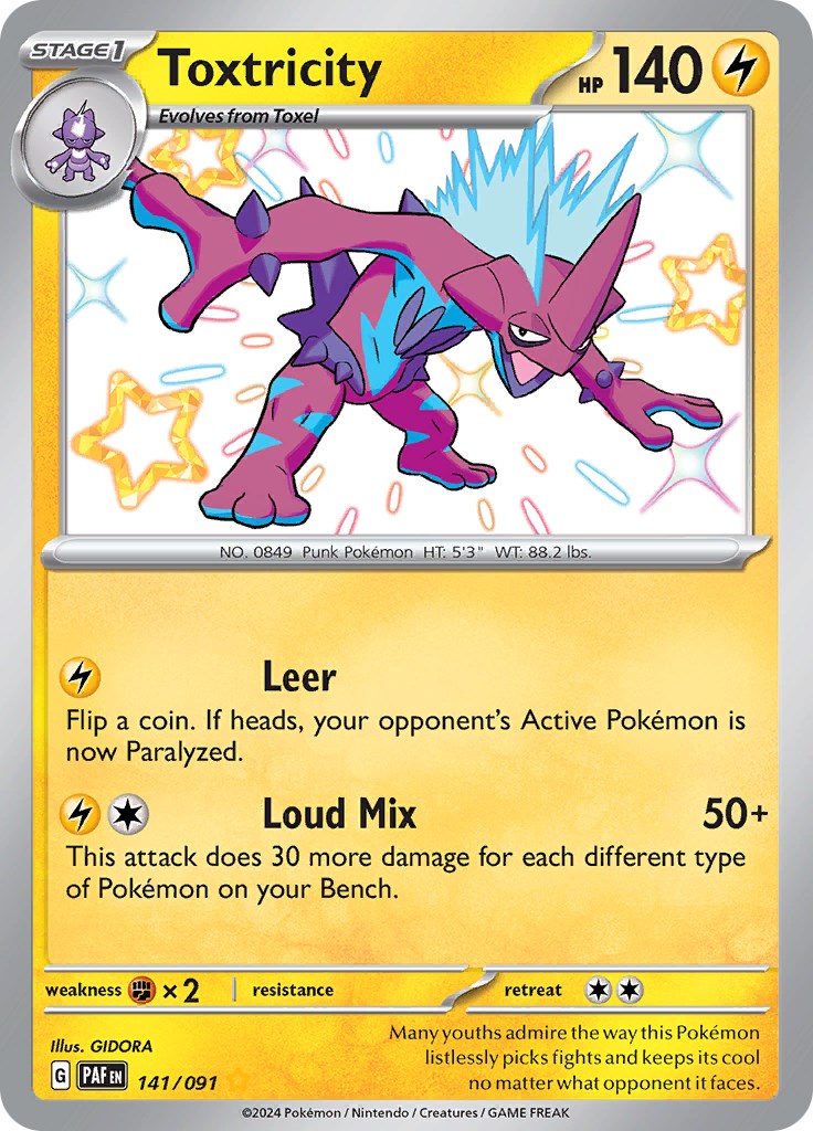 Toxtricity (141/091) [Scarlet & Violet: Paldean Fates] | Jomio and Rueliete's Cards and Comics
