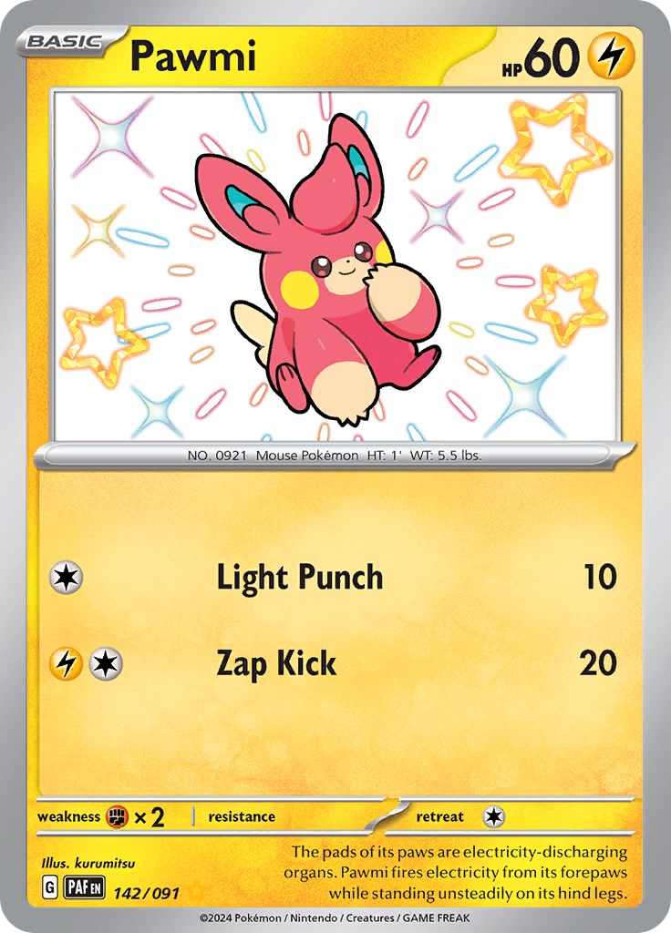 Pawmi (142/091) [Scarlet & Violet: Paldean Fates] | Jomio and Rueliete's Cards and Comics