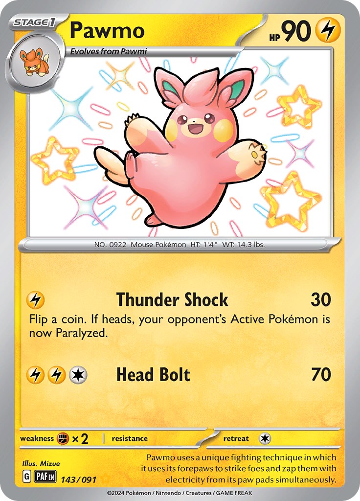 Pawmo (143/091) [Scarlet & Violet: Paldean Fates] | Jomio and Rueliete's Cards and Comics