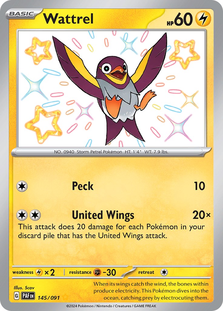 Wattrel (145/091) [Scarlet & Violet: Paldean Fates] | Jomio and Rueliete's Cards and Comics