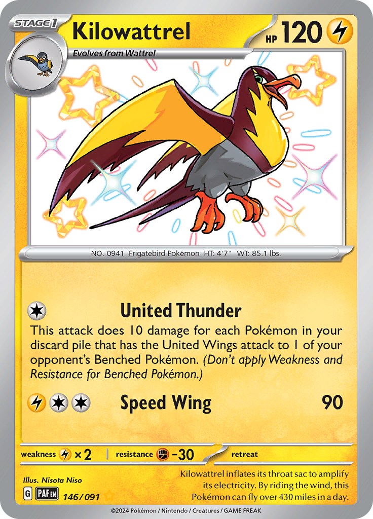 Kilowattrel (146/091) [Scarlet & Violet: Paldean Fates] | Jomio and Rueliete's Cards and Comics