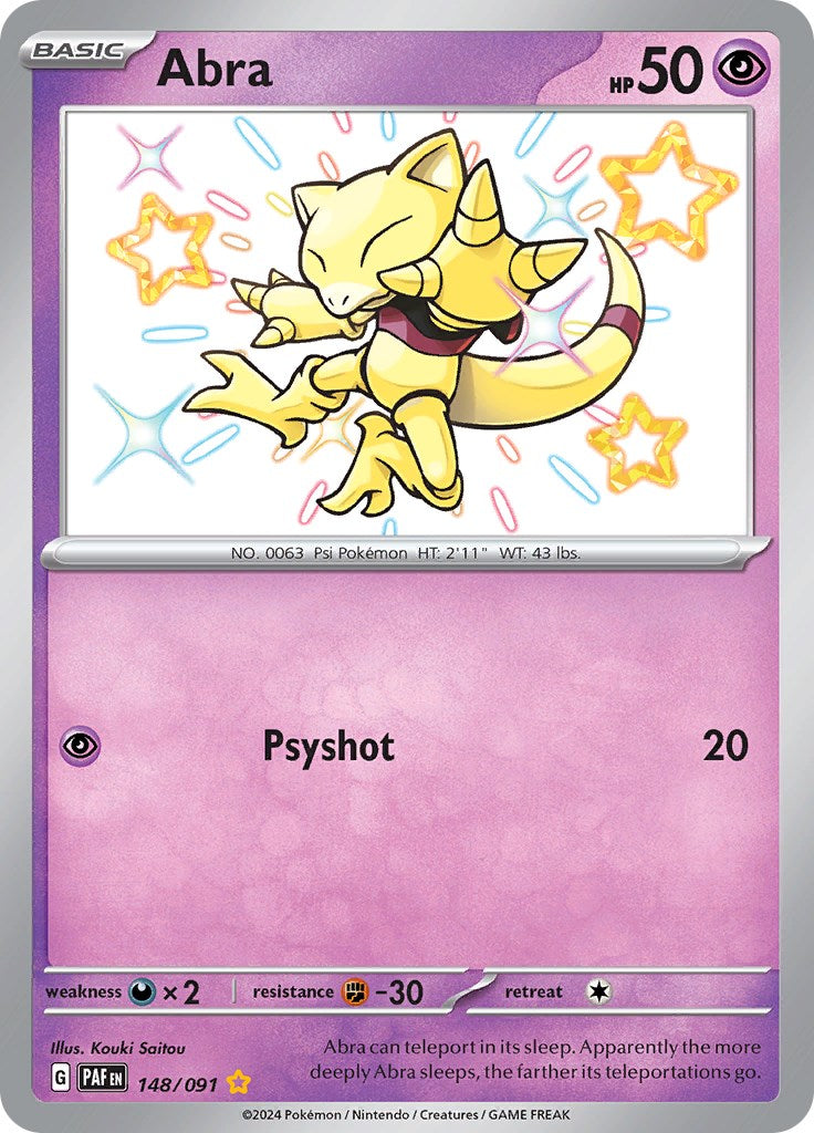 Abra (148/091) [Scarlet & Violet: Paldean Fates] | Jomio and Rueliete's Cards and Comics