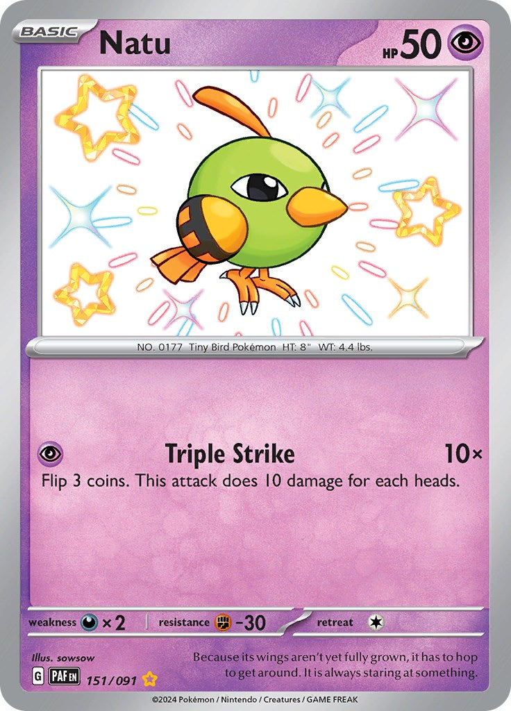 Natu (151/091) [Scarlet & Violet: Paldean Fates] | Jomio and Rueliete's Cards and Comics