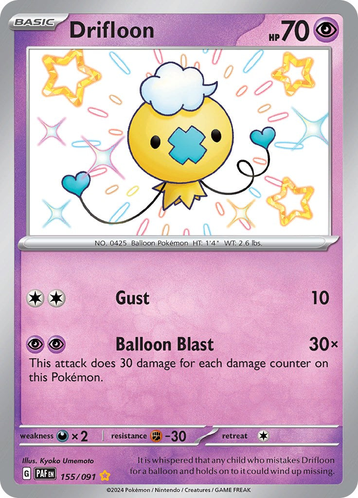 Drifloon (155/091) [Scarlet & Violet: Paldean Fates] | Jomio and Rueliete's Cards and Comics