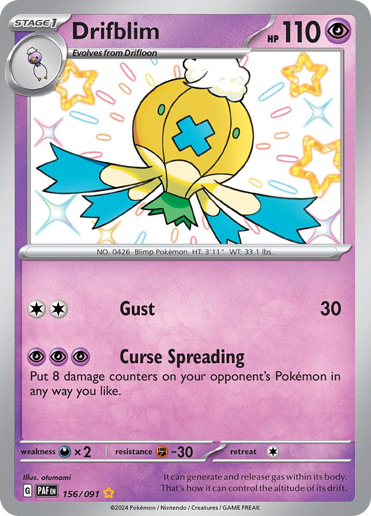 Drifblim (156/091) [Scarlet & Violet: Paldean Fates] | Jomio and Rueliete's Cards and Comics