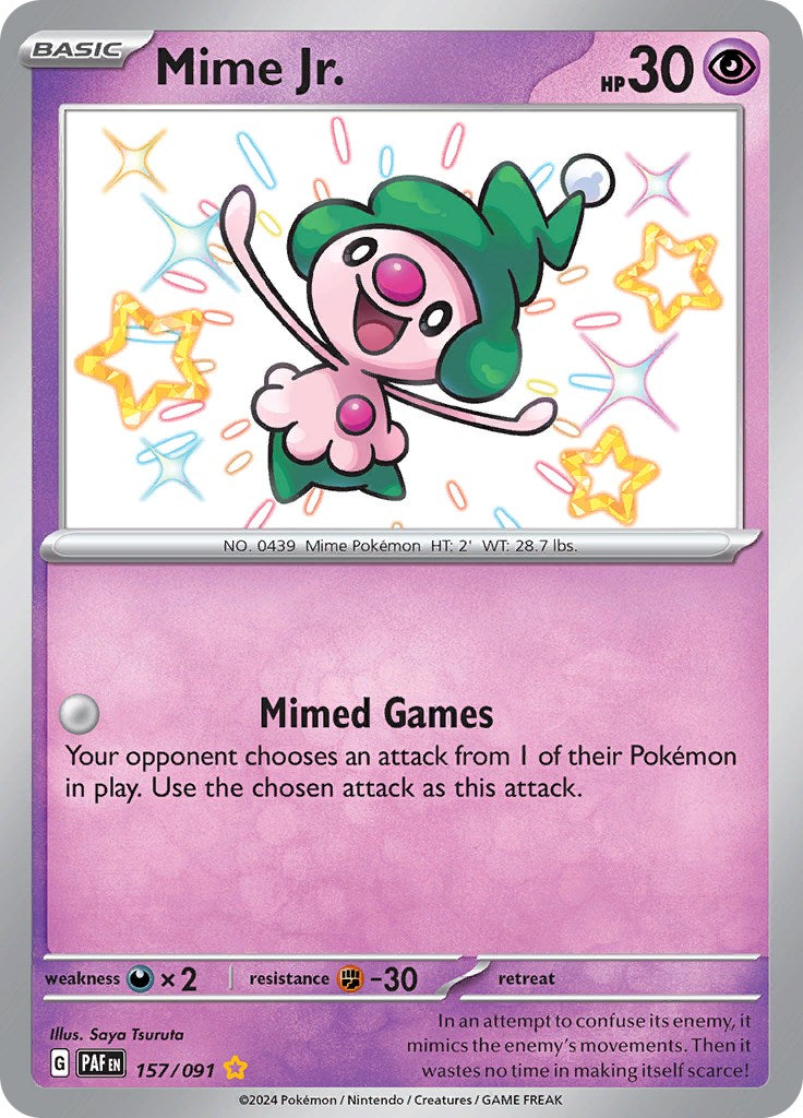 Mime Jr. (157/091) [Scarlet & Violet: Paldean Fates] | Jomio and Rueliete's Cards and Comics